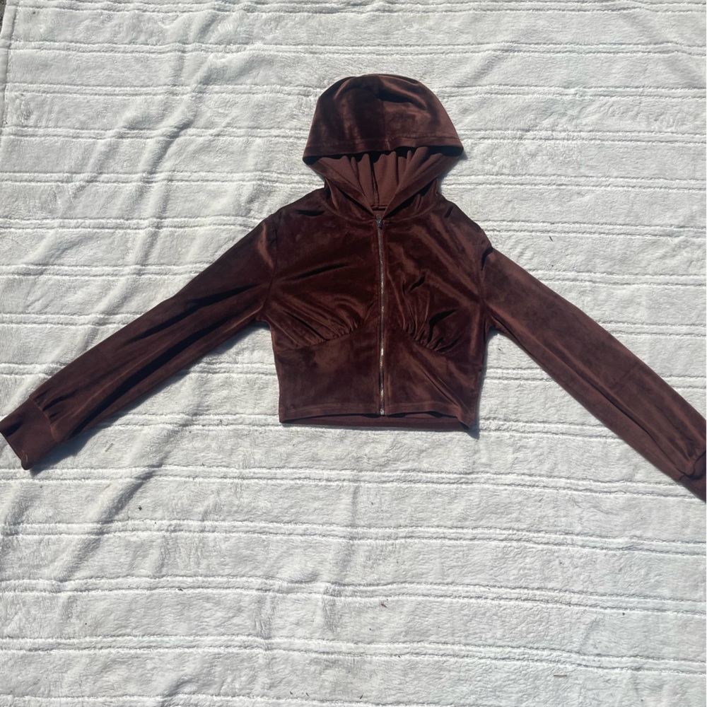 Cropped velvety jacket size s